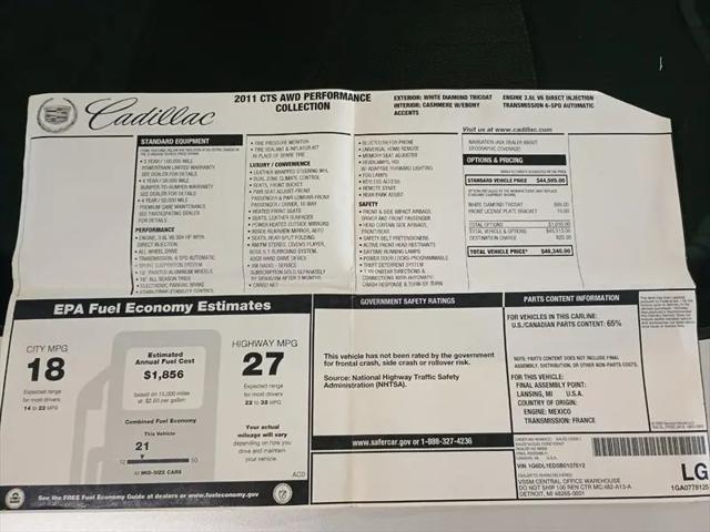 2011 Cadillac CTS Performance