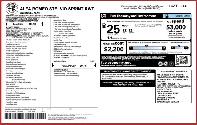 2023 Alfa Romeo Stelvio Sprint RWD