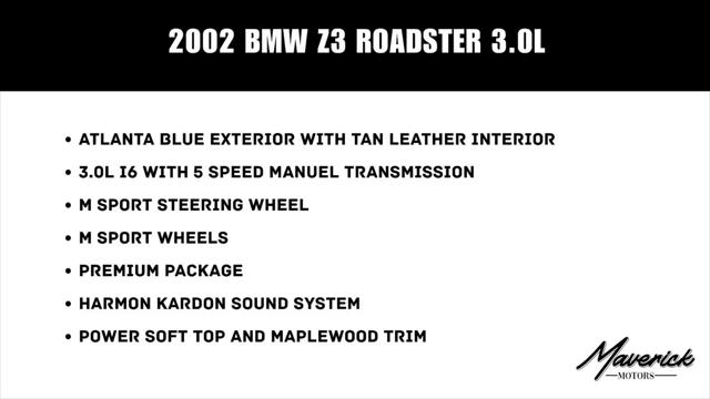 2002 BMW Z3 3.0i