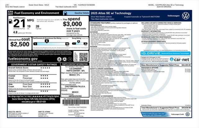 2025 Volkswagen Atlas 2.0T SE w/Technology