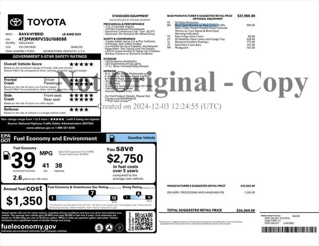 2025 Toyota RAV4 Hybrid LE