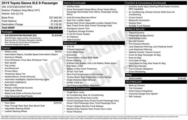 2019 Toyota Sienna XLE 8 Passenger