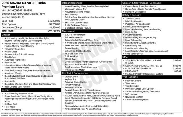 2026 Mazda X-90 3.3 Turbo Premium Sport