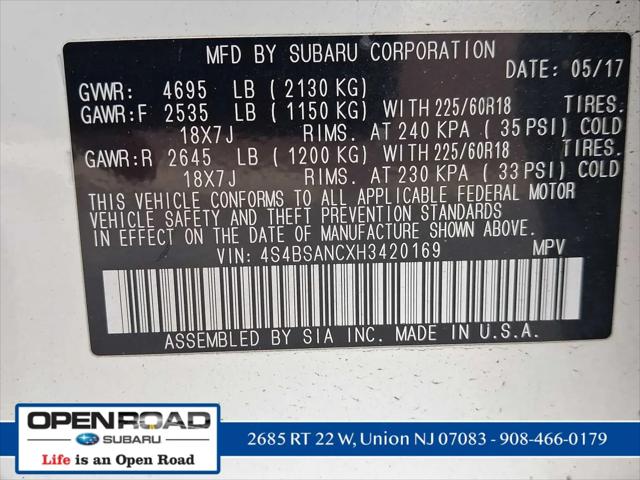 2017 Subaru Outback 2.5i Limited