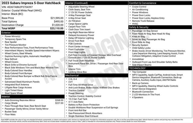 2023 Subaru Impreza Base 5-Door