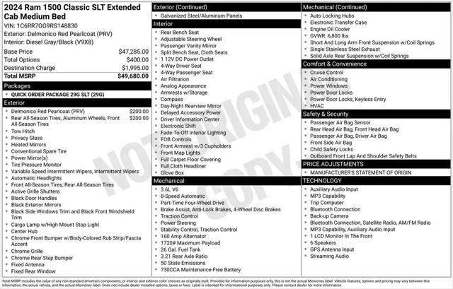 2024 Ram 1500 Classic SLT Quad Cab 4x4 6'4" Box