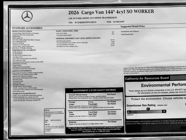 2026 Mercedes-Benz Sprinter 2500 Standard Roof 4-Cyl Diesel