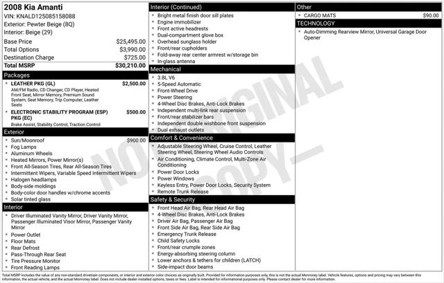 2008 Kia Amanti Base