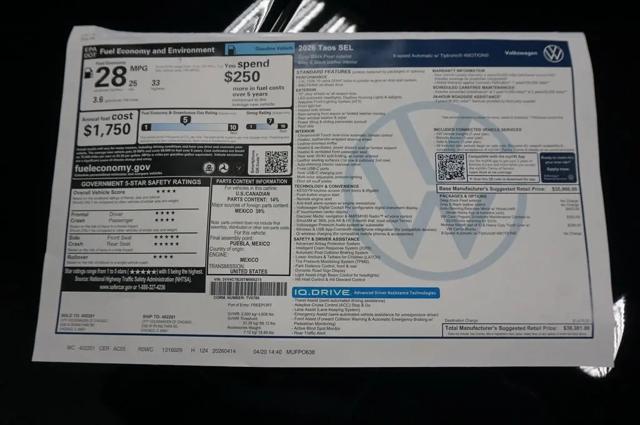 2026 Volkswagen Taos SEL