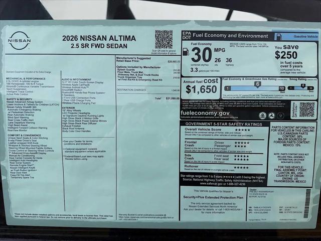 2026 Nissan Altima SR FWD