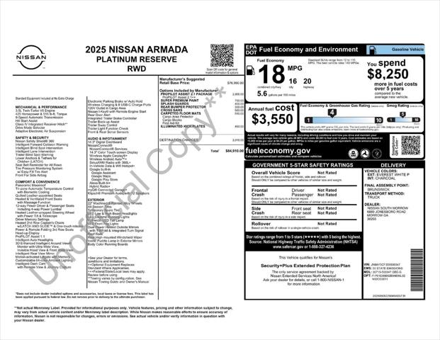 2025 Nissan Armada Platinum Reserve 2WD