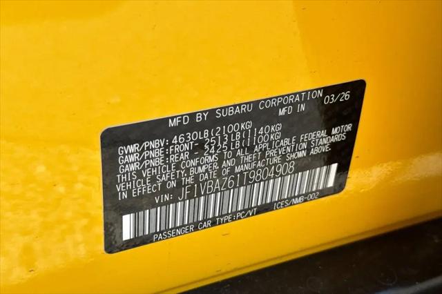 2026 Subaru WRX Series.Yellow