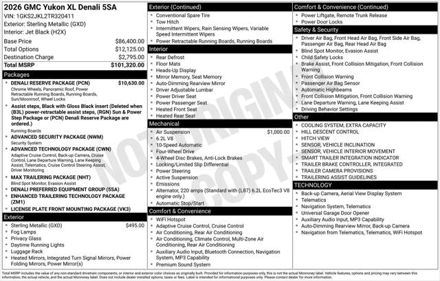 2026 GMC Yukon XL 4WD Denali