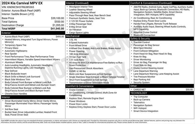 2024 Kia Carnival MPV EX