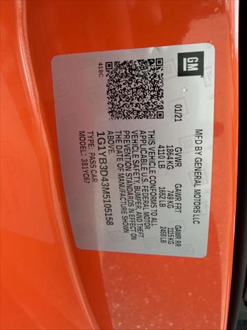 2021 Chevrolet Corvette Stingray RWD Convertible 2LT