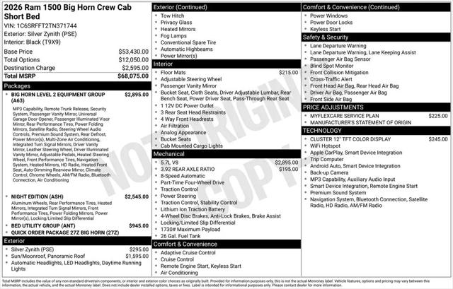 2026 Ram 1500 Big Horn Crew Cab 4x4 57 Box