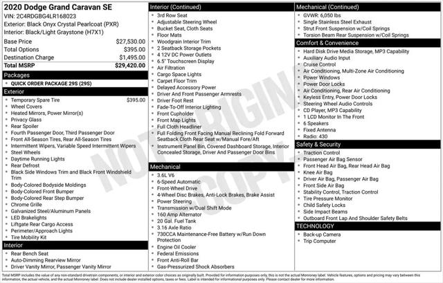 2020 Dodge Grand Caravan SE