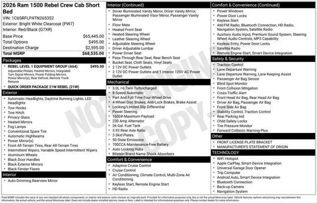 2026 Ram 1500 Rebel Crew Cab 4x4 57 Box