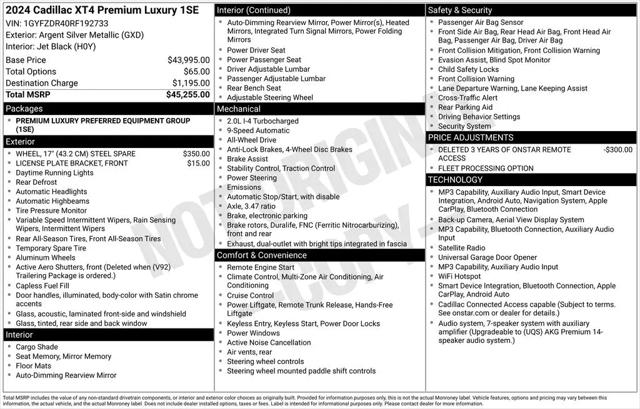 2024 Cadillac XT4 AWD Premium Luxury
