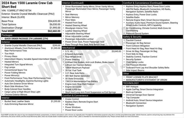 2024 Ram 1500 Laramie Crew Cab 4x2 5'7" Box