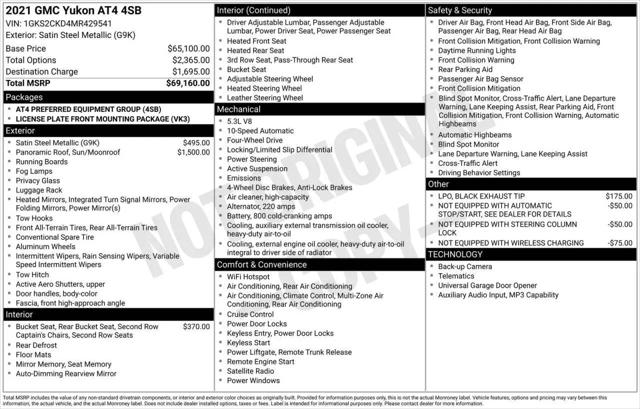 2021 GMC Yukon 4WD AT4