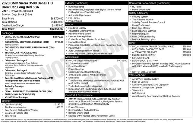 2020 GMC Sierra 3500HD 4WD Crew Cab Long Bed Denali