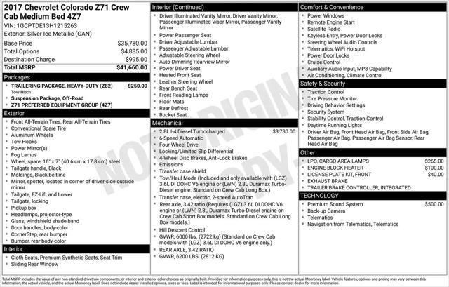 2017 Chevrolet Colorado Z71