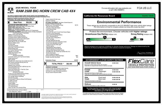2026 Ram 2500 Big Horn Crew Cab 4x4 6'4" Box