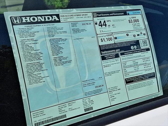 2026 Honda Accord Sedan Sport