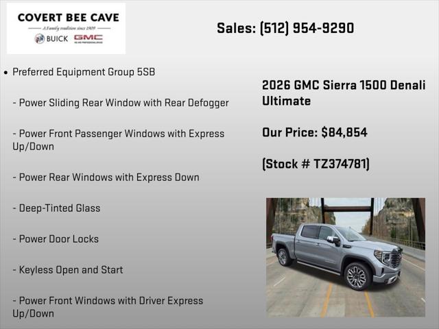 2026 GMC Sierra 1500 Crew Cab, Short Bed, Denali Ultimate, 4WD