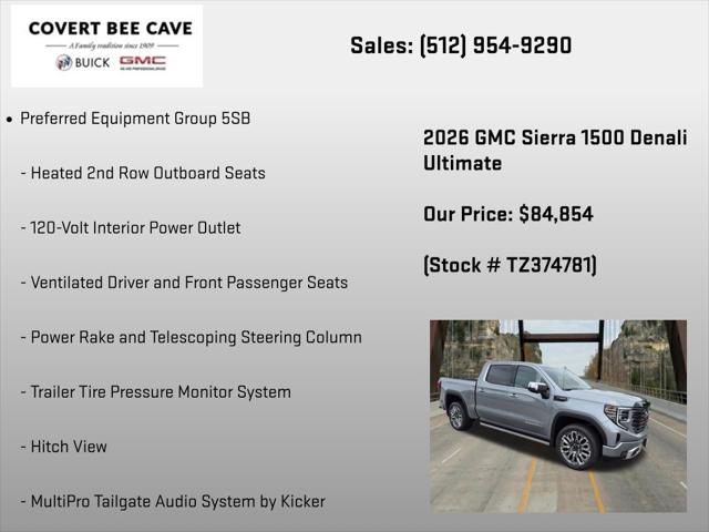 2026 GMC Sierra 1500 Crew Cab, Short Bed, Denali Ultimate, 4WD