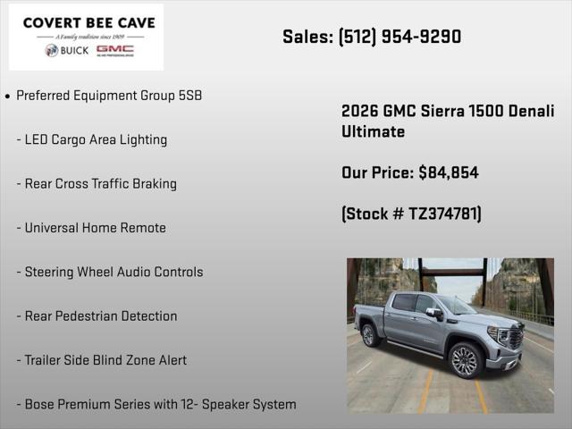 2026 GMC Sierra 1500 Crew Cab, Short Bed, Denali Ultimate, 4WD
