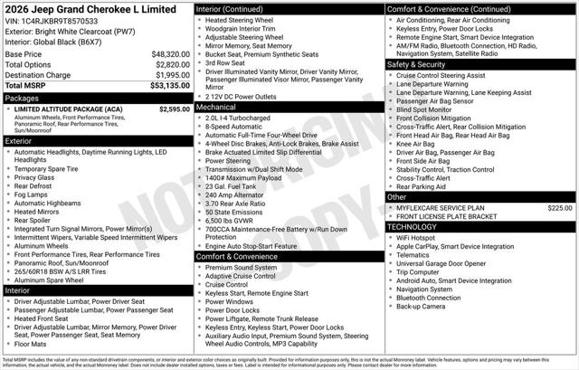 2026 Jeep Grand Cherokee L Limited