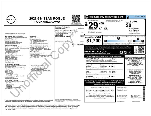 2026 Nissan Rogue Rock Creek