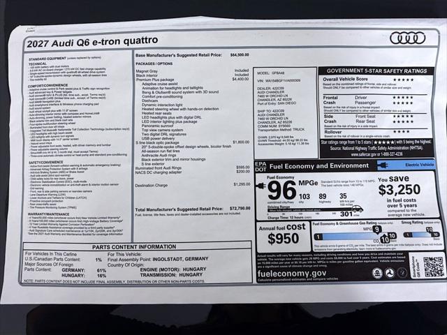 2027 Audi Q6 e-tron Premium Plus