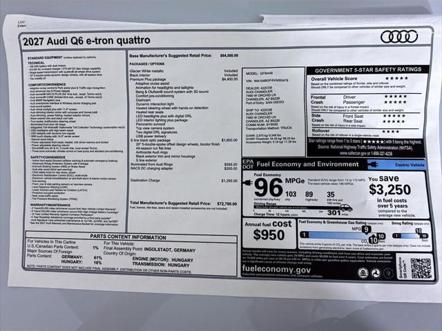 2027 Audi Q6 e-tron Premium Plus