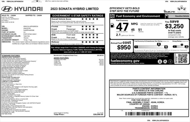 2023 Hyundai Sonata Hybrid Limited