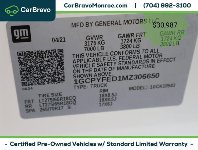 2021 Chevrolet Silverado 1500 4WD Crew Cab Short Bed LT Trail Boss