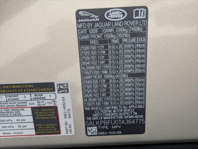 2026 Land Rover Range Rover P400 SE 7 Seat