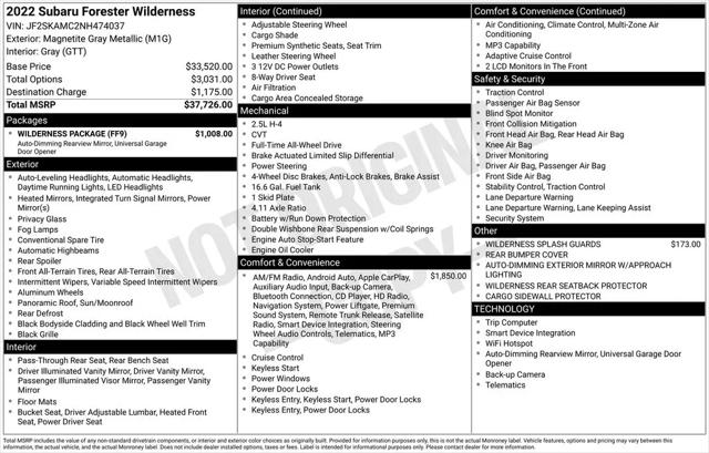 2022 Subaru Forester Wilderness