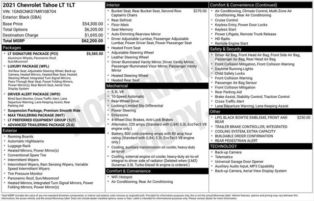 2021 Chevrolet Tahoe 2WD LT