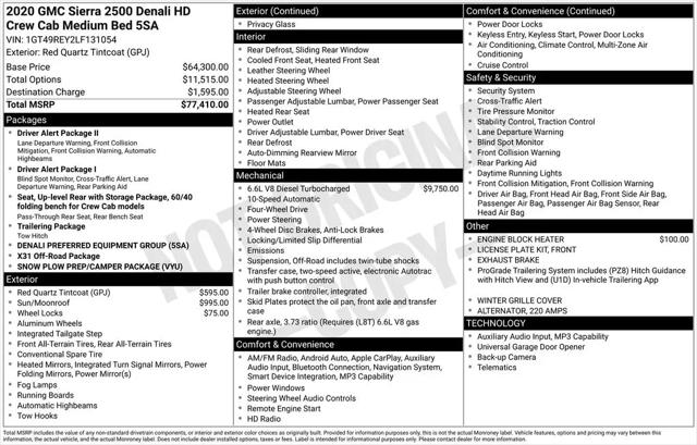 2020 GMC Sierra 2500HD 4WD Crew Cab Standard Bed Denali