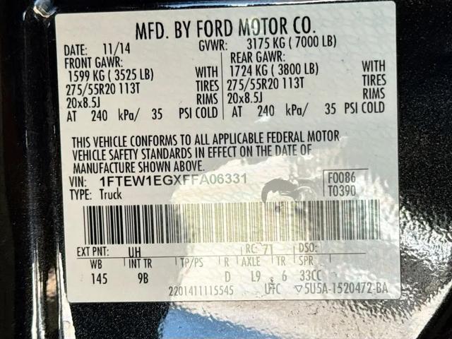 2015 Ford F-150 Platinum