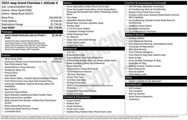 2024 Jeep Grand Cherokee L Altitude X 4x4
