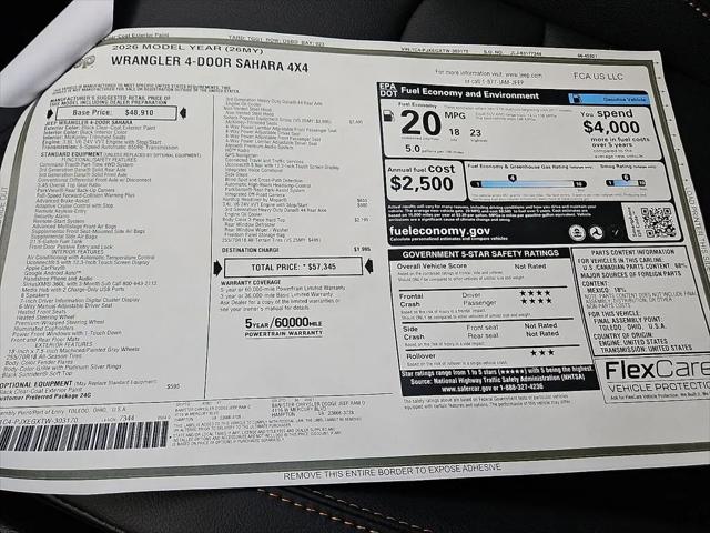 2026 Jeep Wrangler 4-Door Sahara 4x4