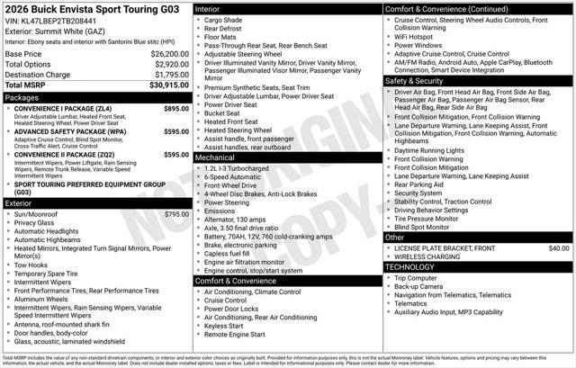 2026 Buick NV Sport Touring FWD