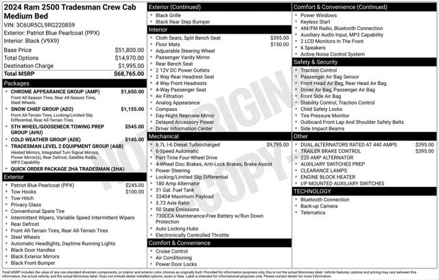 2024 Ram 2500 Tradesman Crew Cab 4x4 6'4" Box