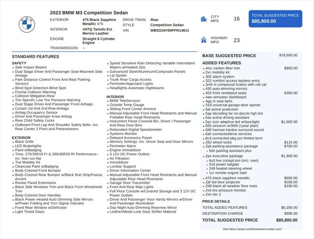 2023 BMW M3 Competition