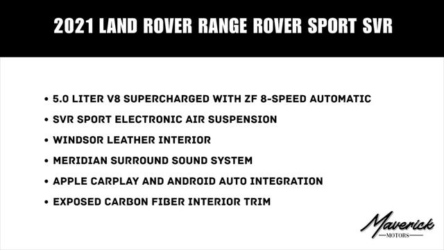 2021 Land Rover Range Rover Sport SVR