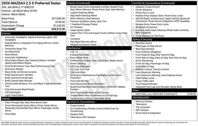 2026 Mazda Mazda3 2.5 S Preferred